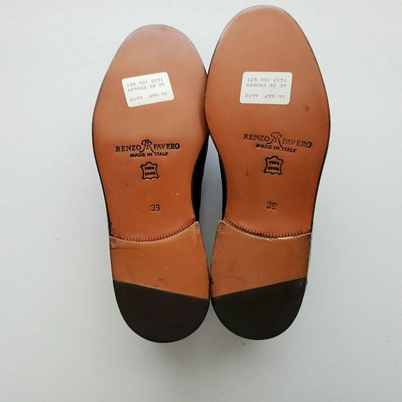 New RENZO FAVERO Men Black Leather Slip On Loafer main image 8